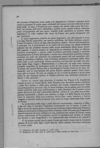 Il confine orientale di Fiume e la questione del Delta della Fiumara